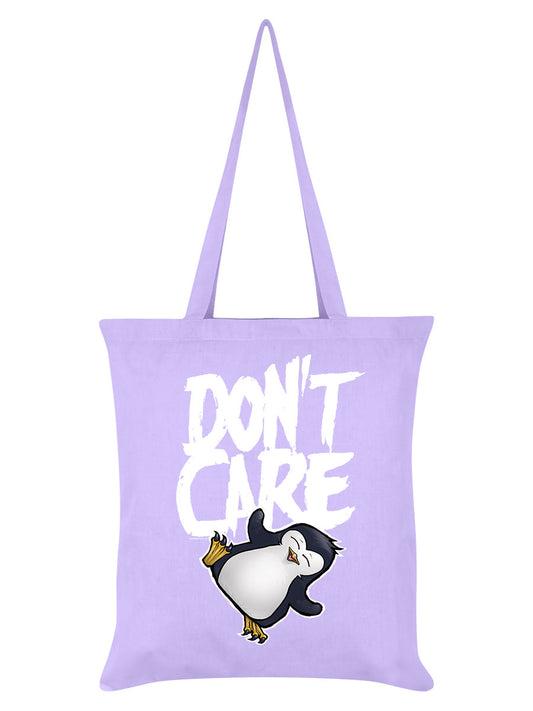 Psycho Penguin Don't Care Lilac Tote Bag (PRTOTE166)