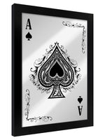 Framed Ace Of Spades Mirrored Tin Sign (GSFM001)