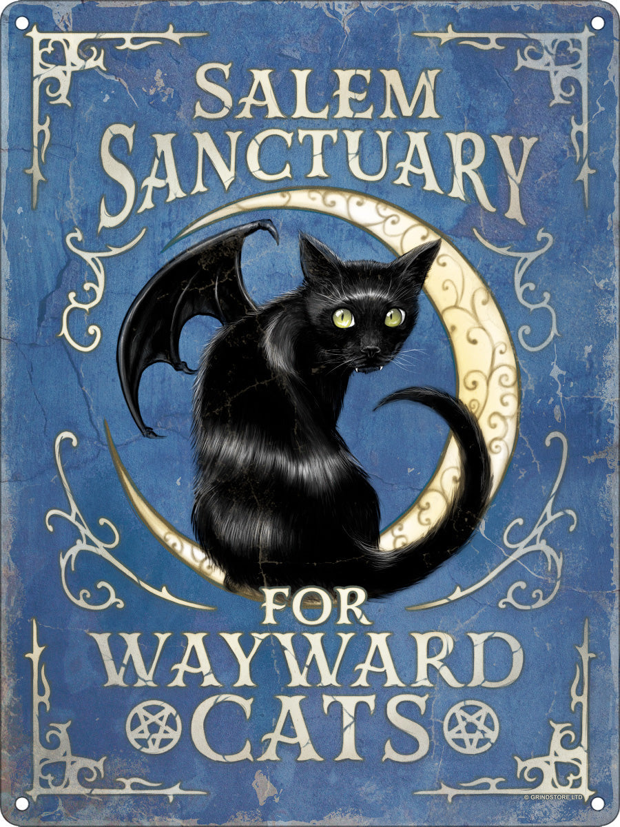 Salem Sanctuary for Wayward Cats Mini Tin Sign (TS1430 )