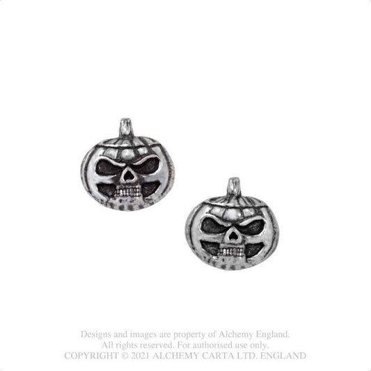 PUMPKIN SKULL STUDS (E450) Earrings