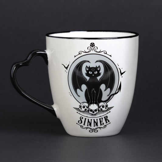 Saint/Sinner: Cat Mug with Heart Handle (ALMUG28)
