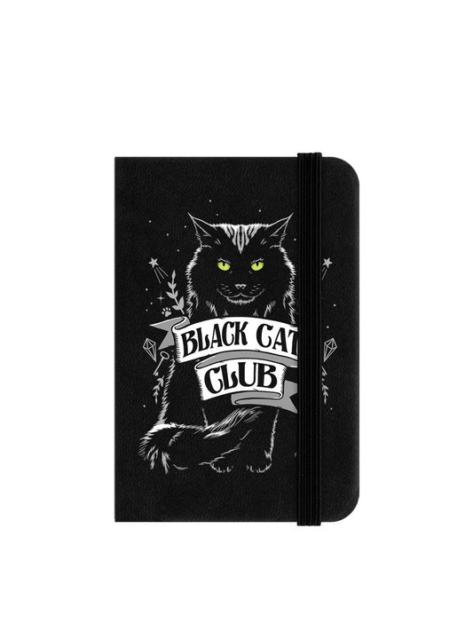 Black Cat Club Mini Black Notebook (A7B043)