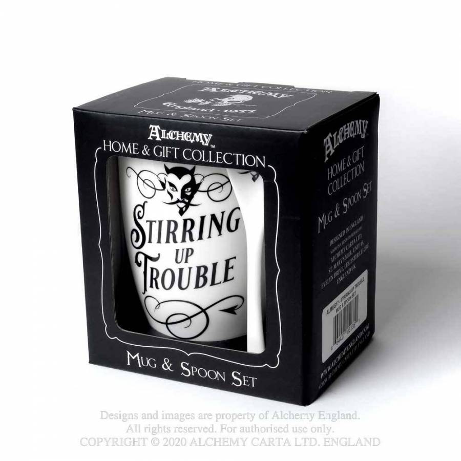 STIRRING UP TROUBLE: MUG AND SPOON SET (ALMUG17)
