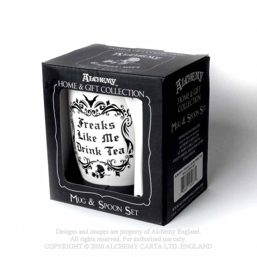 FREAKS LIKE ME DRINK TEA: MUG AND SPOON SET (ALMUG19)