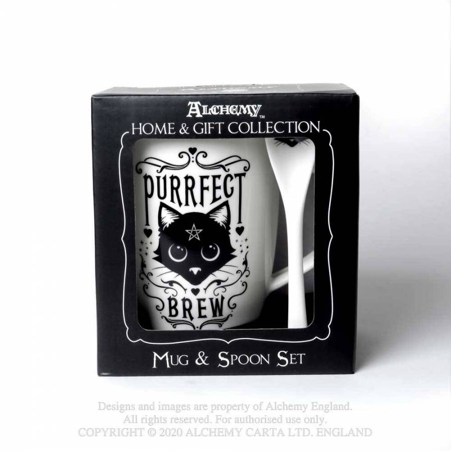 PURRFECT BREW: MUG AND SPOON SET (ALMUG20)