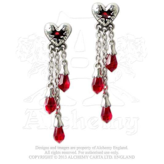 Bleeding Heart Dropper Earrings (E272)