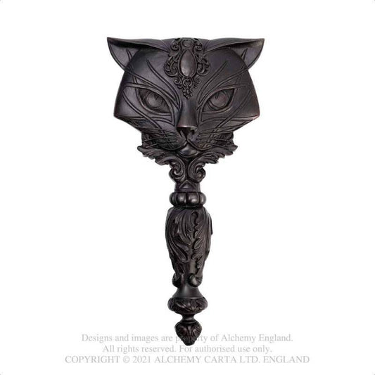 SACRED CAT HAND MIRROR (BLACK) (V64B)