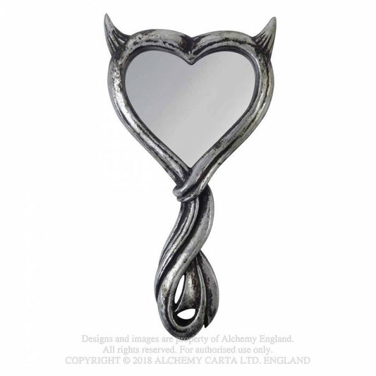 DEVIL'S HEART HAND MIRROR (BLACK) (V80B)