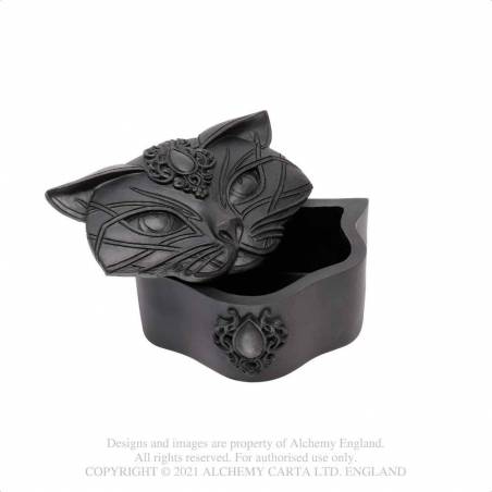 SACRED CAT TRINKET BOX (BLACK) (V78B)