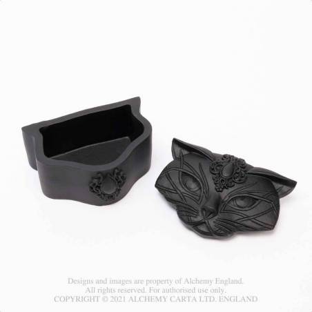SACRED CAT TRINKET BOX (BLACK) (V78B)