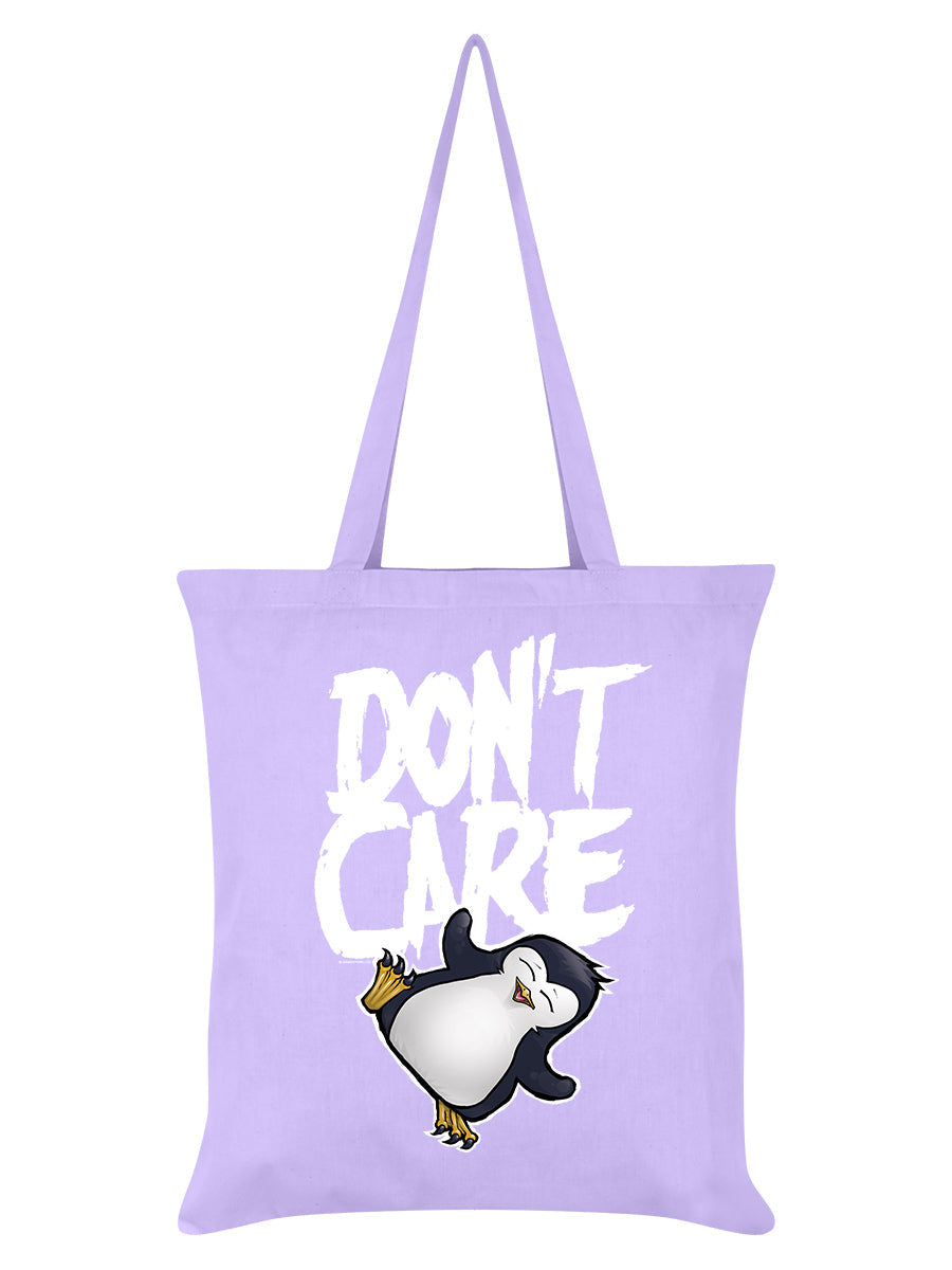 Psycho Penguin Don't Care Lilac Tote Bag (PRTOTE166)