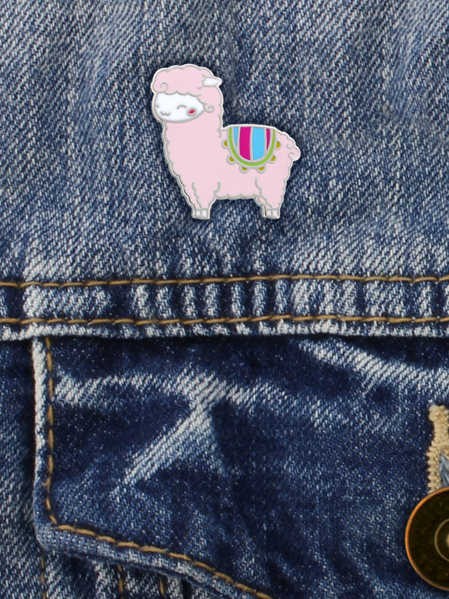 Baby Pink Llama Enamel Pin Badge  (GDS-012)