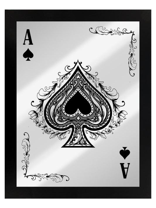 Framed Ace Of Spades Mirrored Tin Sign (GSFM001)