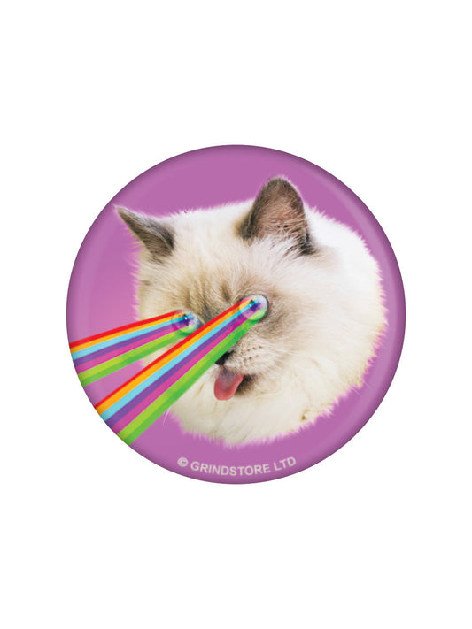 Crazy Laser Kitten Badge  (BDG31-31)