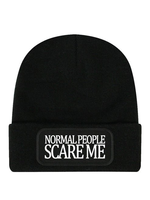 Normal People Scare Me Black Beanie