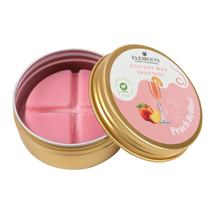 PEACH BELLINI SOY WAX SNAP DISC