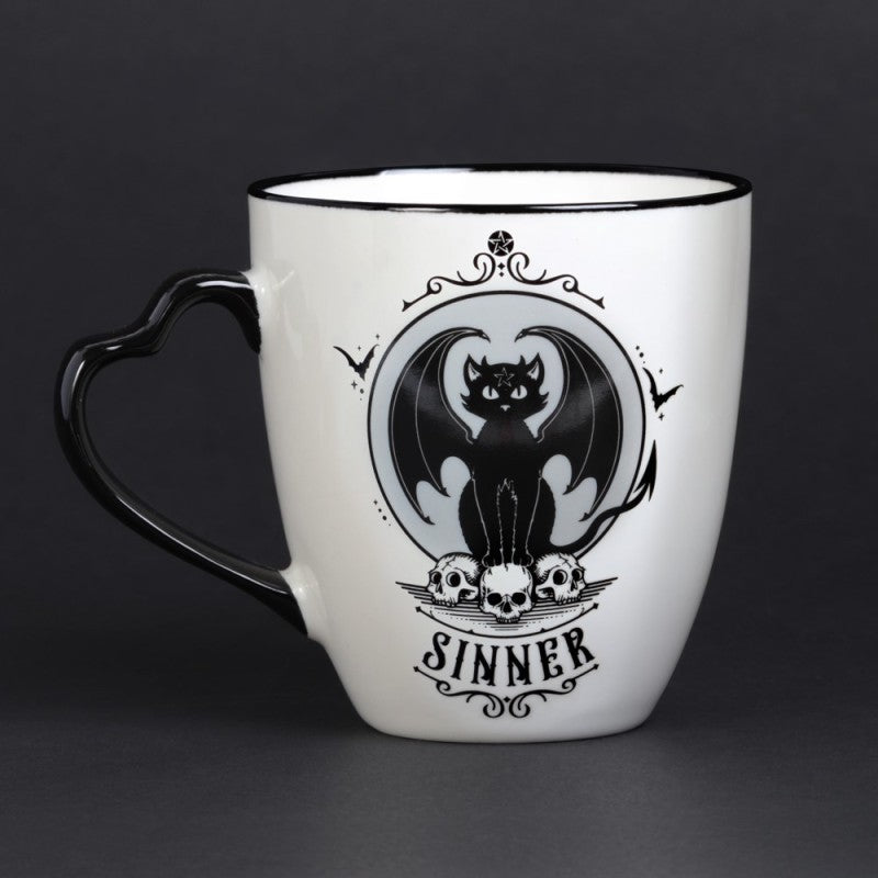 Saint/Sinner: Cat Mug with Heart Handle (ALMUG28)