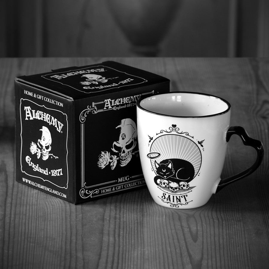 Saint/Sinner: Cat Mug with Heart Handle (ALMUG28)