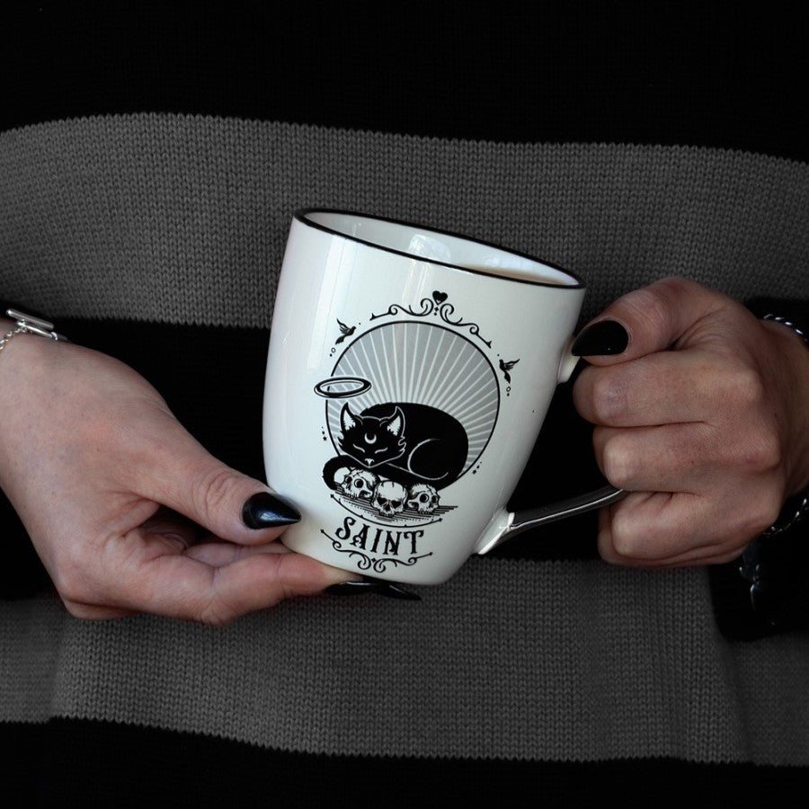 Saint/Sinner: Cat Mug with Heart Handle (ALMUG28)