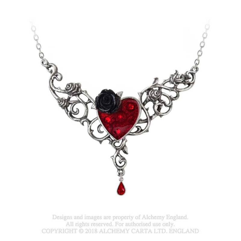 THE BLOOD ROSE HEART (P721) necklace