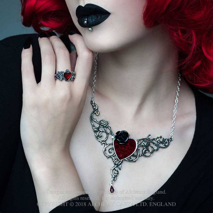 THE BLOOD ROSE HEART (P721) necklace