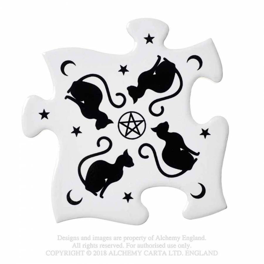 BLACK CATS Jigsaw Coasters (CJ3)