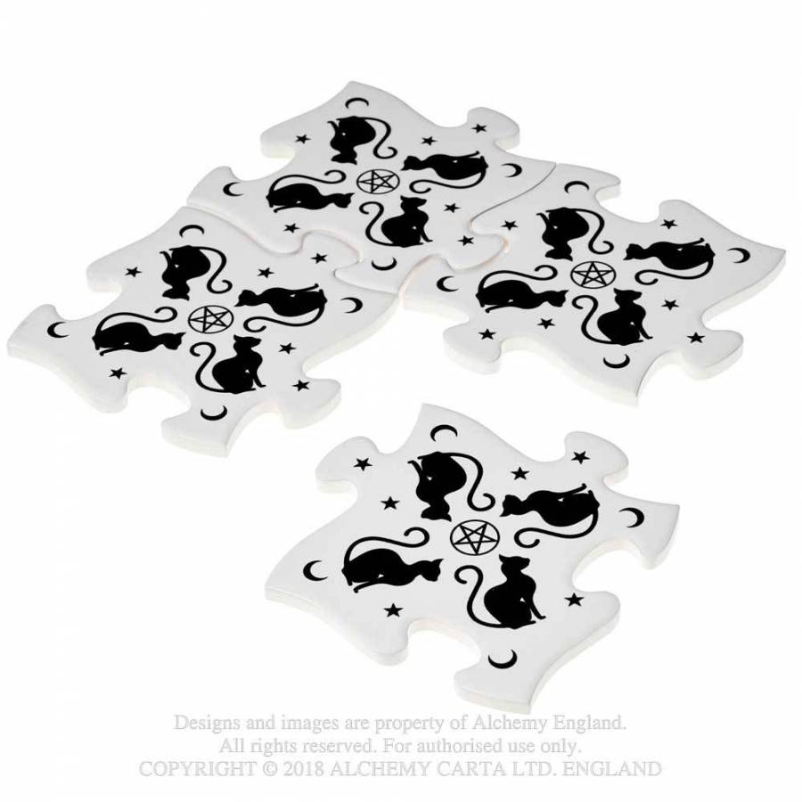 BLACK CATS Jigsaw Coasters (CJ3)