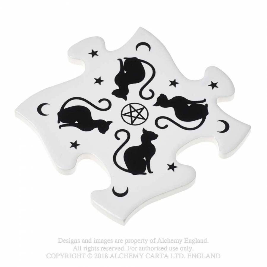 BLACK CATS Jigsaw Coasters (CJ3)