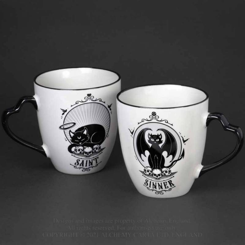 SAINT & SINNER DOUBLE SIDED COUPLE MUG SET (CM4)