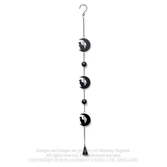 BLACK CAT AND MOON (HD9) hanging decorations/ wind chime