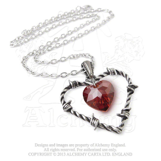 Imprisoned Live/ Barbed Wire Heart Necklace (P692)