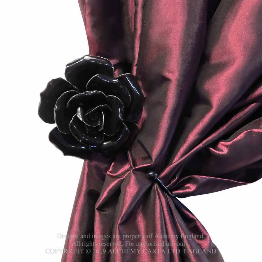 BLACK ROSE HANGER / TIE BACK (SCR1)