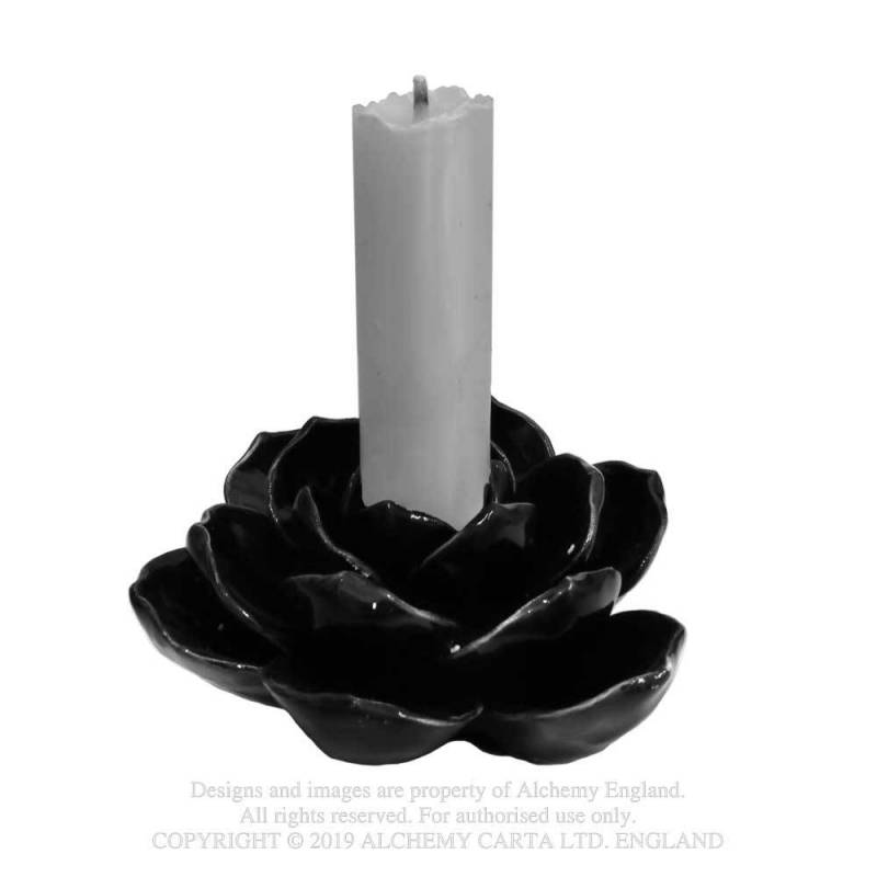 BLACK ROSE CANDLE HOLDER (TAPER) (SCR2)